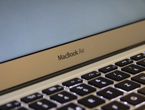 Macbook Air Grey Logo on Laptop