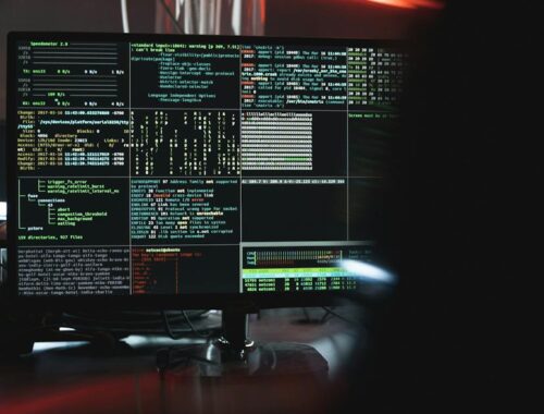 Close-Up View of System Hacking in a Monitor