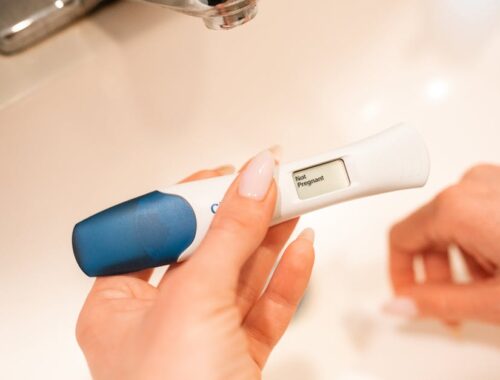 White and Blue Pregnancy Test Kit