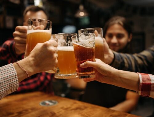 A Group of Friends Drinking Beer