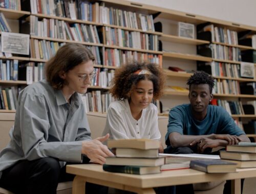 People Studying Inside A Library