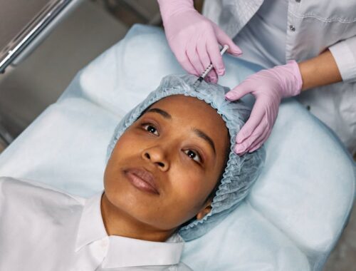 Woman Lying Down on Pedicure Bed