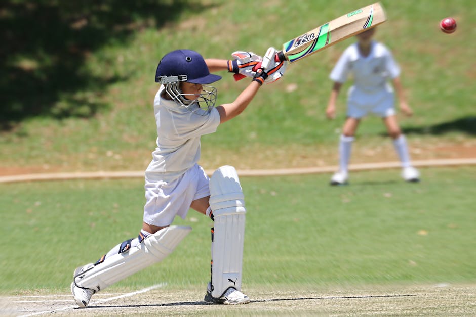 Boy in Full Cricket Gear