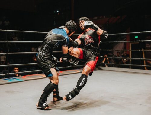 Two Fighter Fighting Inside Ring