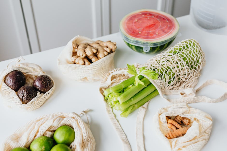 Vegetables and Fruits on the Table